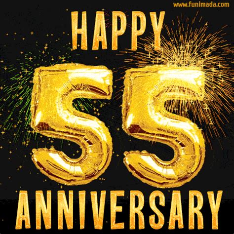 <strong>Happy 55th Anniversary GIF</strong> - Amazing Flowers and Glitter. . Happy 55th anniversary gif